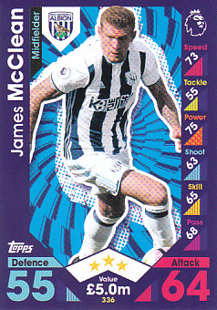 James McClean West Bromwich Albion 2016/17 Topps Match Attax #336